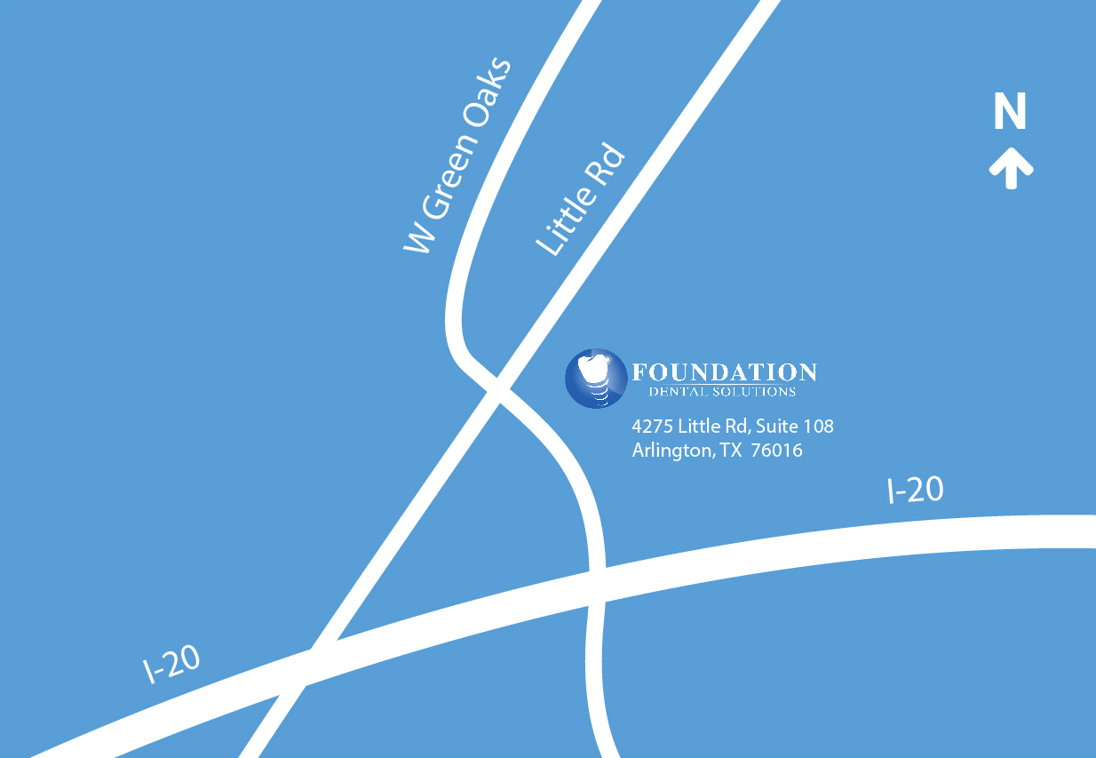 Graphic map of Foundation Dental Solutions location