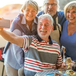 Group of friends with dentures in Arlington