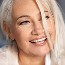 closeup of woman smiling 