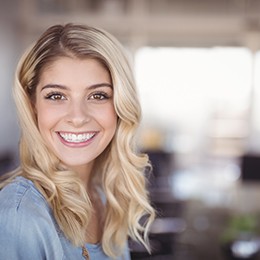 closeup of young woman smiling 