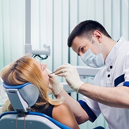 Patient seeing a dentist in Arlington