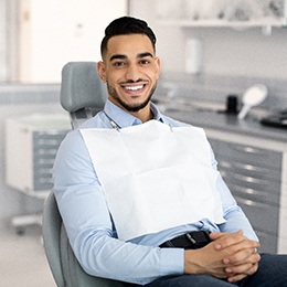 Man waiting for dentist in Arlington