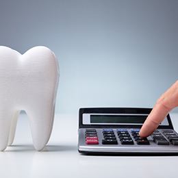 Calculator and tooth mold in Arlington