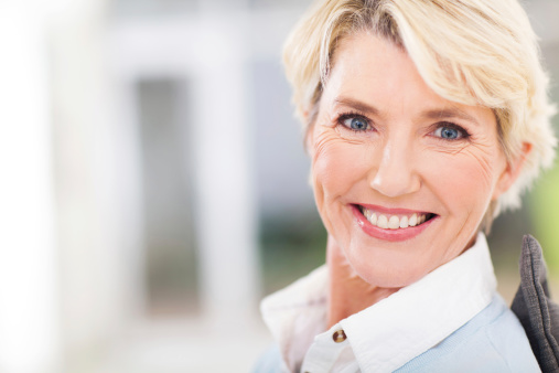 beautiful senior woman close up portrait