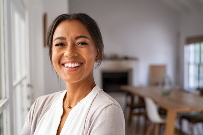 woman showing off healthy smile