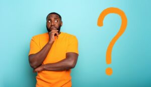 person with a thinking pose