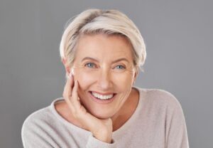 Portrait of mature woman with beautiful teeth